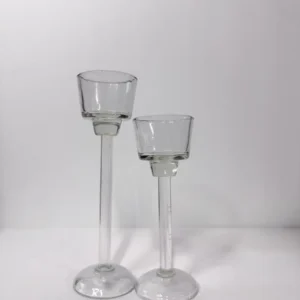 Clear Glass Tealight Candleholders - 8" H x 2.75"W