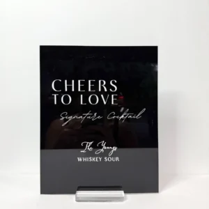 Customized Acrylic Black Sign - 10"H x 8"W