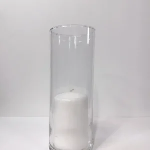 Cylinder Glass Vase / Candleholder -  9" H x 3.38" W