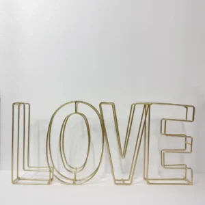 Gold Love Metal Sign - 7.28"H x 16"W