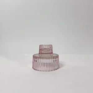 Pink Glass Candleholder - 2" H x 2.5"W