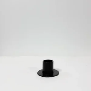 Small Black Metal Candleholder - 1" H x 2" W