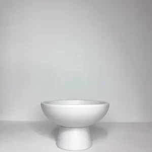 White Ceramic Compose Vase - 3" H x 4.5"W x 5.1" D